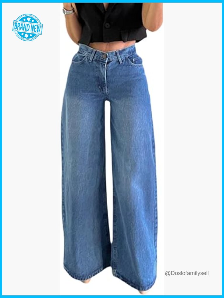 Straight Leg High Waist Wide Leg Baggy Jeans Stretchy Denim Pants Y2k